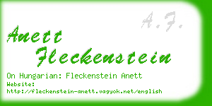 anett fleckenstein business card